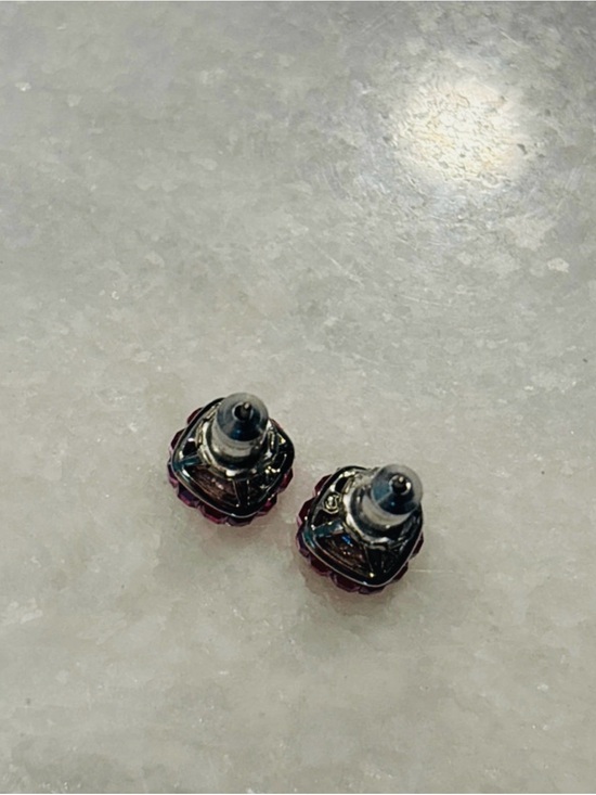 Asscher Vintage Rose Crystals Stud Earrings Rose Gold Plated  Swarovski Rose Pink Crystal Stud Earrings